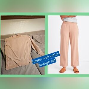Haven Polished Lounge Wide Leg Pants and Mockneck Pullover SET Sz MEDIUM
